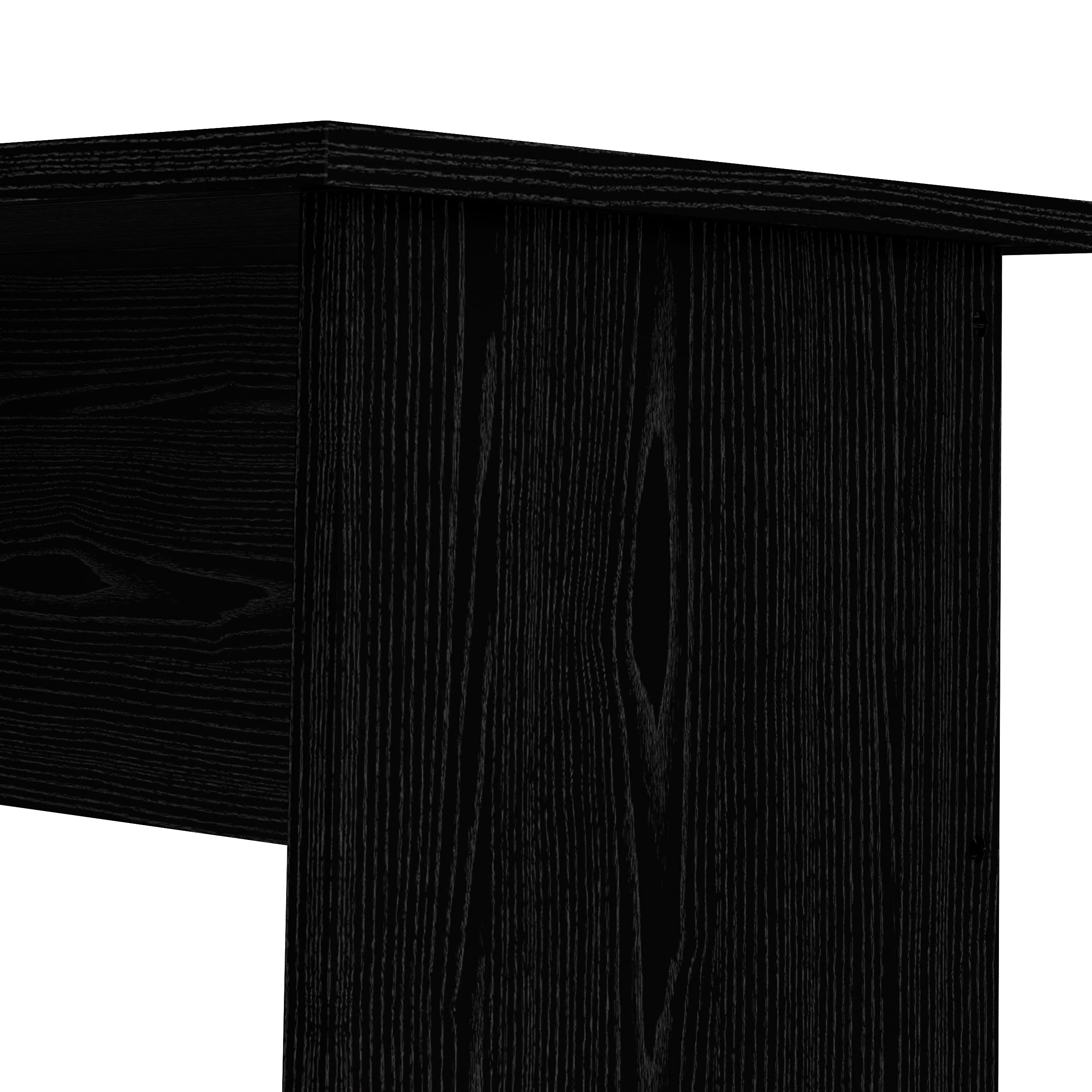 Tvilum Warner 4 Drawer Office Desk with 1 Shelf for Adults, Black Woodgrain