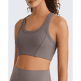 thumbnail image 7 of G4Free Ribbed Crewneck Sports Bras Padded for Women - Racerback Crop Tank Tops Workout Yoga Medium Impact, 7 of 7