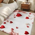 thumbnail image 5 of Valentine's Day Washable Area Rug 3 x 5 ft Romantic Red Pink Love Heart Sweet White Floral, Soft Non Slip Rugs Stain Repellent Indoor Felt Carpet for Living Dining Room Bedroom Home Office, 5 of 9