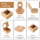 thumbnail image 2 of 50 piezas Mini caja de papel Kraft con ventana para dulces caseros (marrón) Afortunado Sencillez, 2 of 4