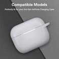thumbnail image 2 of Airpods Pro Case - Shockproof Silicone Airpods Pro Case Protective Cover [Front-Led Visible] With Carabiner Compatible With Apple Airpods Pro 2019, Light Gray, 2 of 7