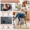 thumbnail image 6 of Costway 27” Padded Counter Barstools Set of 4 with Wooden Backrest & Metal Legs, Footrest Black, 6 of 8