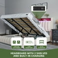 thumbnail image 2 of Uforic Lift Up Bed Frame with Storage & LED Lights, Upholtered Bed with Power Outlets, King, Beige, 2 of 8