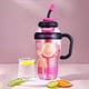 thumbnail image 5 of Vaso de plástico de gran capacidad de 1200 ml con pajita y tapa con cierre | Botella de agua reutilizable para gimnasio, viajes y camping | Sin BPA, a prueba de fugas, apto para lavavajillas, 5 of 6