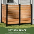 thumbnail image 3 of Uforic Outdoor Privacy Fence Panel - Weatherproof Wooden AC Unit Cover, Backyard & Patio Privacy Screen for Garden, Deck, Brown（1 Panel）, 3 of 8