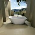 thumbnail image 3 of HESTINYSUS Acrylic Freestanding Bathtub Contemporary Soaking Tub with Brushed Nickel Overflow and Drain,High-Gloss White Finish, cUPC Certified., 3 of 8