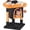 Black/Pumpkin Orange, variant on Alpinel 23.5in Small Low-Profile Cat Tower with Scratching Posts | Space-saving 16x16in base, soft plush cover, solid particleboard frame, fits tiny apartments, dark gray