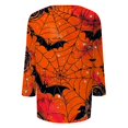 thumbnail image 5 of Trgacdwlo S-5XL Halloween Pumpkin Shirts Women Ghost Graphic Spooky V Neck 3/4 Sleeve Tops for Women Fall Cat Pumpkin Print Tunic Tops for Women, 5 of 7