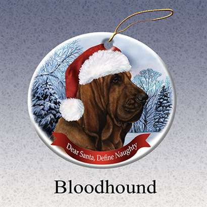 Black Santa Hat Dog Porcelain Christmas Tree Ornament Holiday Pet Gifts Poodle 