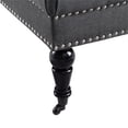 thumbnail image 4 of Linon Isabelle Square Upholstered Ottoman Black Legs in Charcoal Gray Fabric, 4 of 6