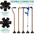 thumbnail image 3 of Rubber Cane Tip Self Standing Support Base Foot Pad Replacement 6 Leg Attachment For Terrain Walking Stick(1pc, Black) Riilq, 3 of 3