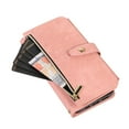 thumbnail image 6 of Nalacover Crossbody Wallet Case for iPhone 15, Shoulder Strap Lanyard Luxury PU Leather Zipper Pocket Flip Cover with Card Slots Holder Magnetic Clasp Phone Case, Pink, 6 of 10