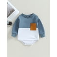 thumbnail image 2 of Faithtur Chandails en Molleton pour Garçons Bébé Combinaisons Poche Contrastée Col Rond Manches Longues Vêtements d'Automne pour Tout-Petits, 2 of 9