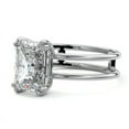 thumbnail image 2 of Dash Jewel Radiant Cut Excellent 2 Ct Diamond Ring For Women's - Solo Stone Diamond Rings - Silver 14k White Gold Over Ring -Two Band Diamond Ring for Women's - Solitaire Diamond Rings for Her, 2 of 7