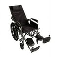 thumbnail image 2 of Recliner Folding Wheelchair Lightweight Full Arm Detachable Padded Flip Back With Swing Away Elevating Legrests by Healthline, Lightweight Carbon Steel Folding Wheelchair, 16 Inch Seat, 2 of 4