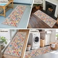 thumbnail image 6 of Boho Pink Flowers 2'x6' Runner Rug, Colorful Floral Spring Vintage Botanical Washable Non-Slip Area Rugs for Hallway Kitchen Floor Bedroom Entryway, Laundry Carpet Decoration Indoor Mat, 6 of 9