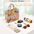 thumbnail image 5 of FORMRS Womens Corduroy Tote Bag Crossbody Shoulder Handbag with Pocket, Orange Cityscape Painting, 5 of 7
