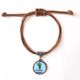 thumbnail image 1 of Go Sit On A Cactus Bracelet Leather Hide Rope Wristband Brown Jewelry, 1 of 3