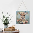 thumbnail image 6 of Charming Reindeer with Butterflies Wooden Hanging Sign - Delightful Accent for Play Areas, Perfect for Nature Lovers and Kid's Rooms 12"x12", 6 of 8