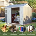 thumbnail image 4 of 8' x 6' Oversized Steel Storage Shed with Window, Lockable Double Doors & Sloped Roof, Heavy Duty Outdoor Garden Shed for Tools, Bikes & Equipment, Dark Gray, 4 of 7