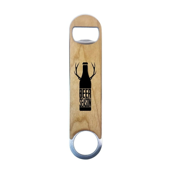 TORCHED Wood Speed Bottle Opener 7" x 2" x 0.25" | Bartender Bottle Opener | Multicolor (Beer Season)