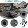 thumbnail image 5 of MEETWARM Large Power Lift Electric Recliner Chair with Extended Footrest for Elderly Big Man, Overstuffed Wide Recliner with Massage and Heat, 2 Remote Controls/USB Ports/4 Side Pockets(Grey), 5 of 8