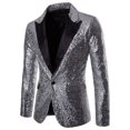 thumbnail image 1 of Men Tuxedo Suit Gentleman Dance Sequins Coat Blazer Jacket Red S, 1 of 5