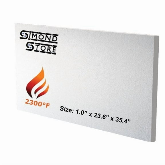 Simond Store Ceramic Fiber Insulation Board, 2300f, 1 inch X 23.6 inch X 35.4 inch, Ceramic Thermal Insulation Board for Wood Stoves Fireplaces Furnaces Forges Kiln Pizza Oven