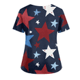 thumbnail image 4 of America 250 Years Scrub Shirt for Women American Flag Print Fourth Of July Patriotic Star Short Sleeve Tshirt V Neck Regular Fit Soft Nursing Uniforms with Pockets, #01 White, 5XL, 4 of 4