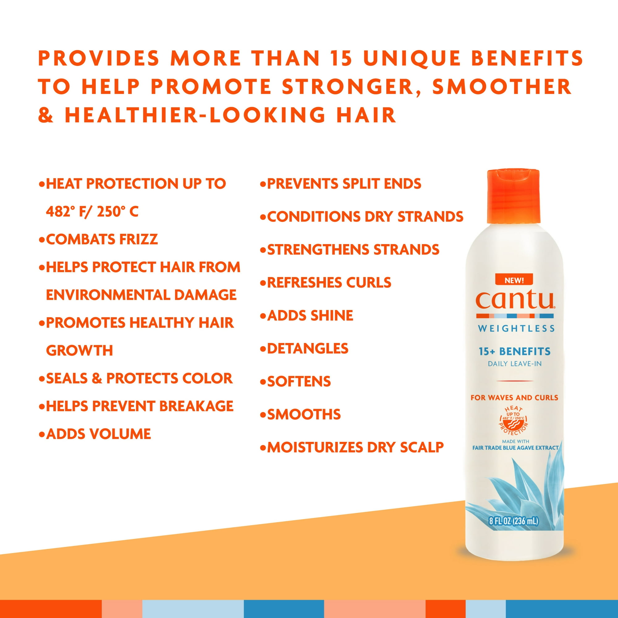 Cantu Weightless Daily Leave-In Cream, 8 fl oz -3 count