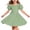 Dark Green, variant on QSXADF Girls' Summer Casual Dress Sundress Children's Round Neck Sleeve Short Sleeved Dress Classic Back Girl Summer Dress Summer Outfits