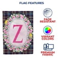 thumbnail image 5 of America Forever Spring Monogram Garden Flag Letter Z 12.5 x 18 inches Double Sided Vertical Outdoor, Yard, Lawn, Seasonal Decorative Yellow Flowers, Pink Rose, Floral Wreath Garden Flag, 5 of 5