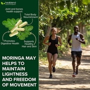 Healblend Moringa Oleifera Leaf Capsules - Natural Energy Booster & Immune Support - Promotes Gut Health, Skin Clarity & Mood Balance – 60 Vegan Capsules (3 Pack)