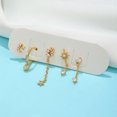 thumbnail image 4 of Conjunto de cinco piezas de aretes de estrella y luna con elementos de moda para hombre, 4 of 4