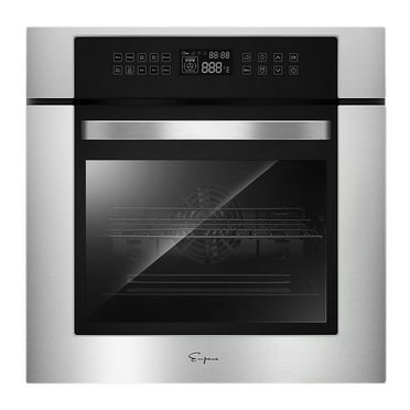 Empava 24 inch Electric Single Wall Oven 10 Cooking Functions with Convection - Touch Control in Stainless Steel