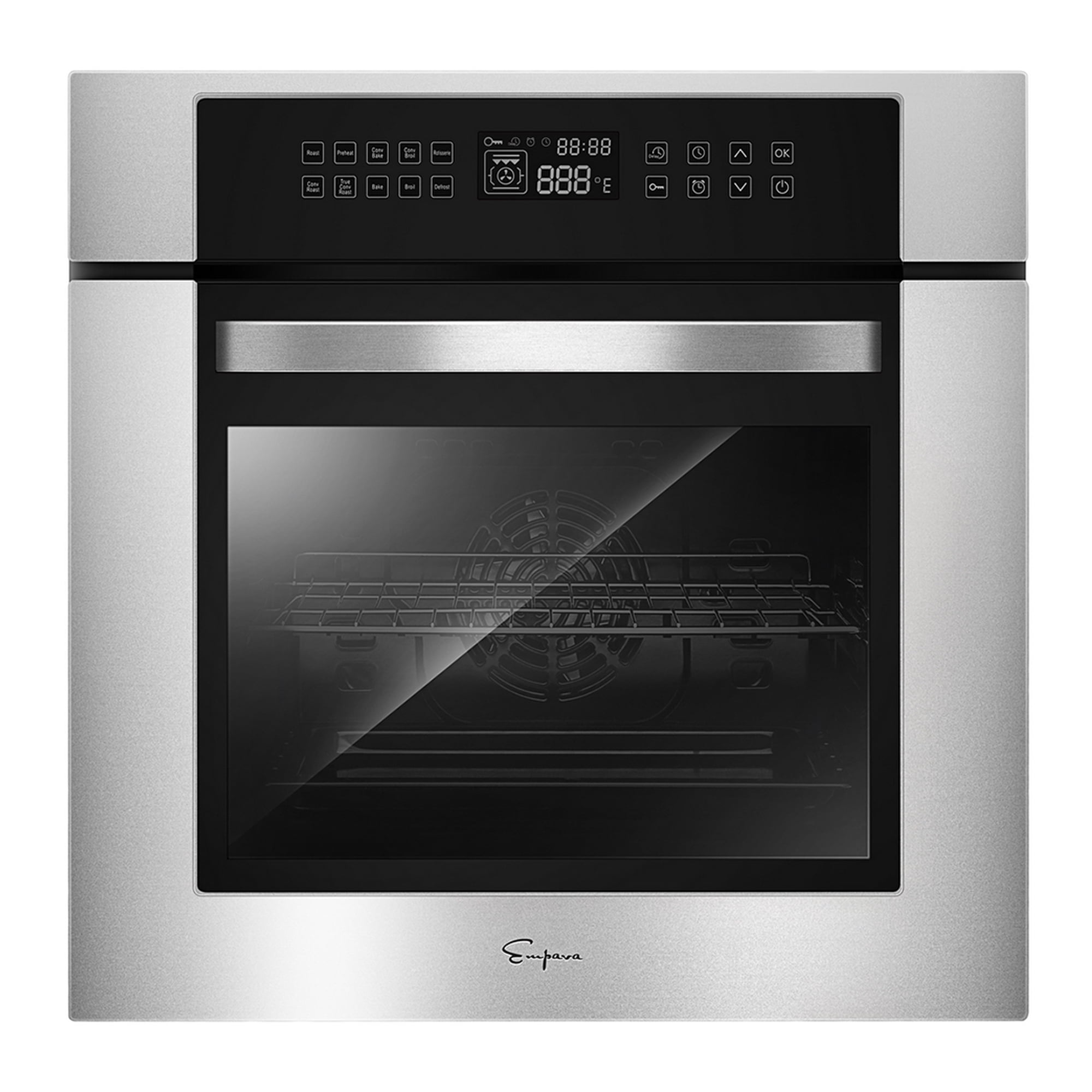 Empava 24 inch Electric Single Wall Oven 10 Cooking Functions with Convection - Touch Control in Stainless Steel