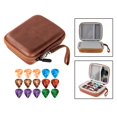 thumbnail image 2 of Guitar Picks Holder Case with 15Pcs Picks Plectrums Bag for Guitar Picks Acoustic Strings , Brown, 2 of 8