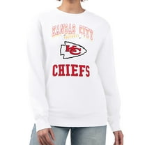 Women's G-III 4Her by Carl Banks White Kansas City Chiefs Team Logo Graphic Tri-Blend Pullover Sweatshirt