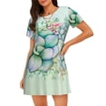 thumbnail image 1 of Fotbe Succulent Bata de Dormir para Mujer con Estampado, Camisón de Algodón de Manga Corta, Ropa de Dormir Casual, 1 of 6
