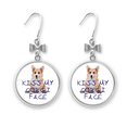 thumbnail image 1 of Boucles d'Oreilles Nœud Spécial Chien en Liège Crochet Percé, 1 of 3