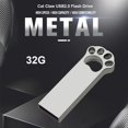 thumbnail image 1 of USB 2.0 Pen Drive Metal Cat Paw Flash Drive con orificio para llavero para computadora PC Barbie Nuevos Originales, 1 of 7