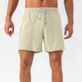 thumbnail image 1 of Elvqul Drawstring Short for Men Board Shorts Pockets Elastic Waist Holiday Summer White Beach Stretch Mens Swim Trunks Running, 1 of 6