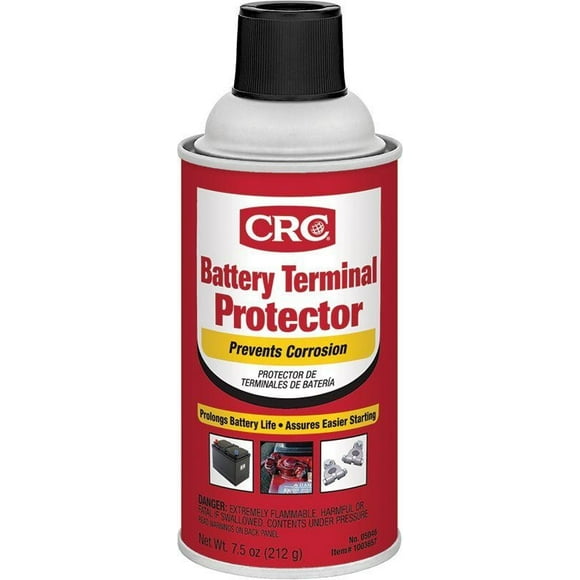 CRC Industries Battery Terminal Corrosion Preventer 05046 Protects Battery Posts/Terminals/Hold Downs And Casings From Corrosion; Spray On Liquid; 7.5 Ounce Aerosol Can; Flammable; Single