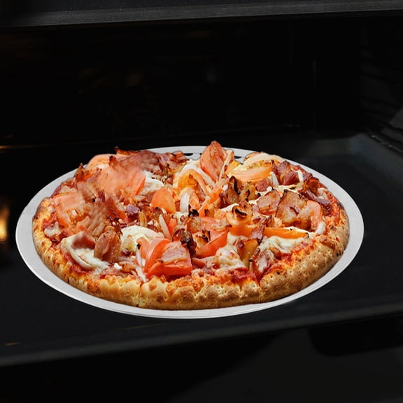 Toyvian 1Pc Nonstick Pizza Pan Baking Tray with Holes Aluminum Alloy Kitchen Tool Silver