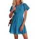 thumbnail image 1 of Vestido PRETTYGARDEN 2025 de verano con cuello en V y volantes de encaje en L - Azul, 1 of 8