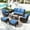 Navy-blue, variant on MF Studio 7-Seat Wicker Outdoor Patio Furniture Set with Swivel Chairs, Patio Conversation Set with Ottoman, Beige