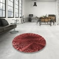 thumbnail image 4 of Ahgly Company Machine Washable Indoor Round Transitional Orange Area Rugs, 7' Round, 4 of 7