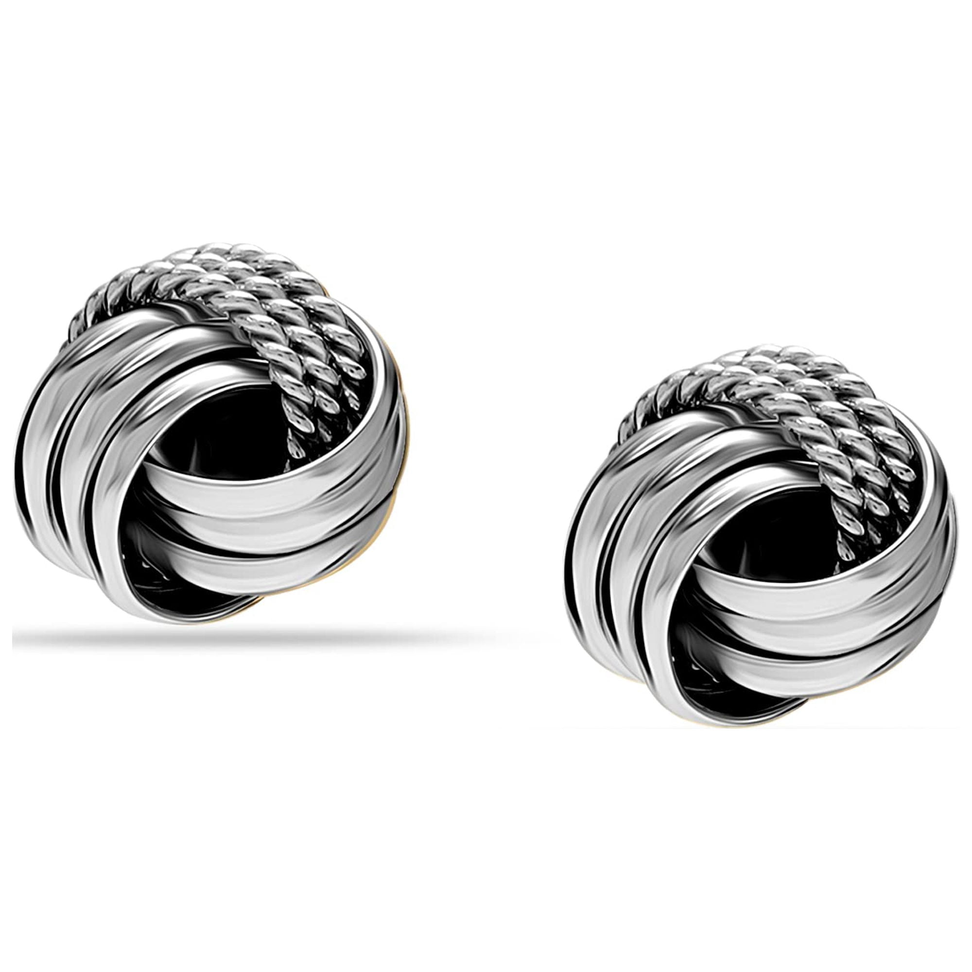 LeCalla 925 Sterling Silver Hypoallergenic Rhodium-Plated Italian Design Love Knot Stud Earrings Jewelry for Women and Teen 10MM