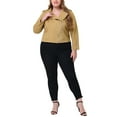 thumbnail image 3 of Unique Bargains Women's Plus Size Zip Closure Outerwear Cool Biker Crop Jacket, 3 of 6
