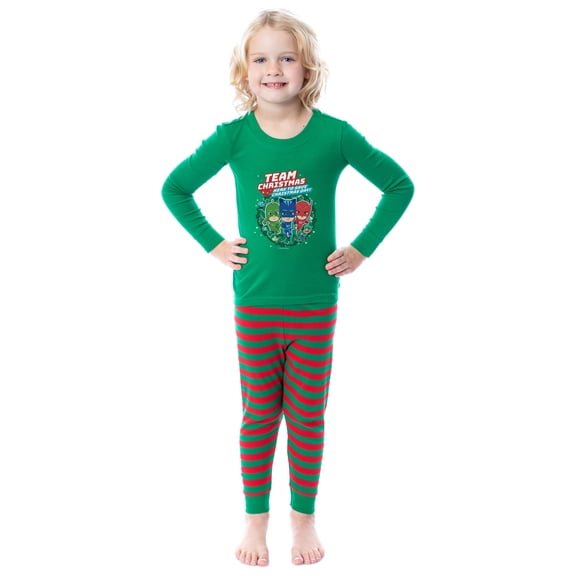 PJ Masks Toddler Girls' Gekko Catboy Owlette Christmas 2 Piece Long Sleeve Pajama Set